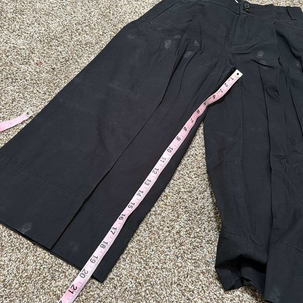 ANTHROPOLOGIE Women's Cropped Wide-Leg Trousers Size 0 In Black - Picture 10 of 16